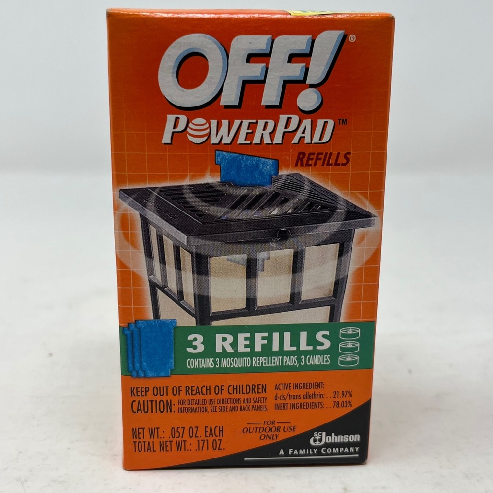 OFF! PowerPad Mosquito Repellent Refills 3 Count Pads and Candles 15x15ft Area